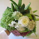 Green and White Hand Tied