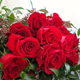 Flowers used: red roses.