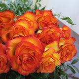 Flowers used: orange roses